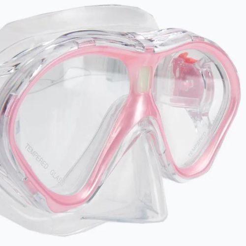 Dětský šnorchlovací set  AQUASTIC Maska + Ploutve - Šnorchl růžový MSFK-01SR