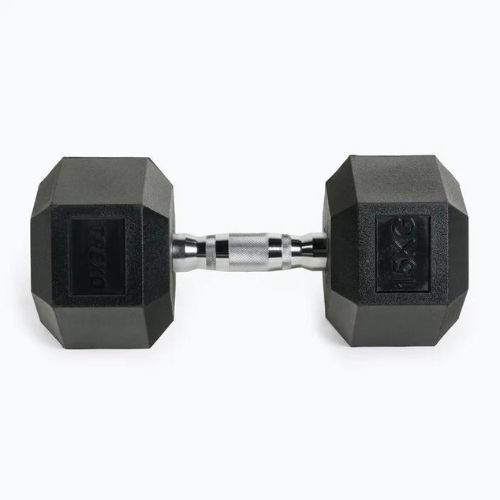 Pogumovaná činka XTREXO Hex HXD150 15 kg
