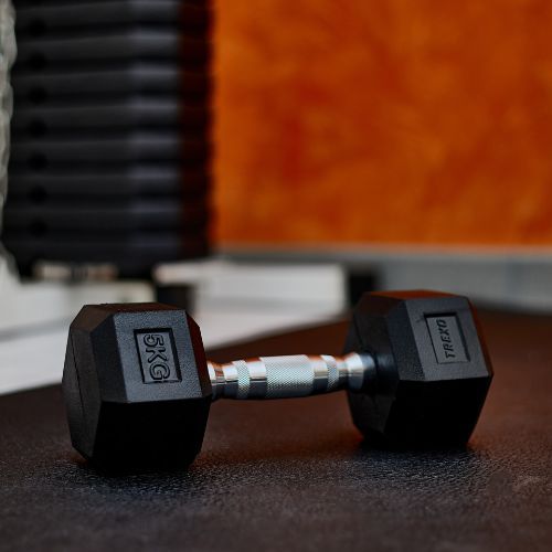 Pogumovaná činka XTREXO Hex HXD50 5 kg