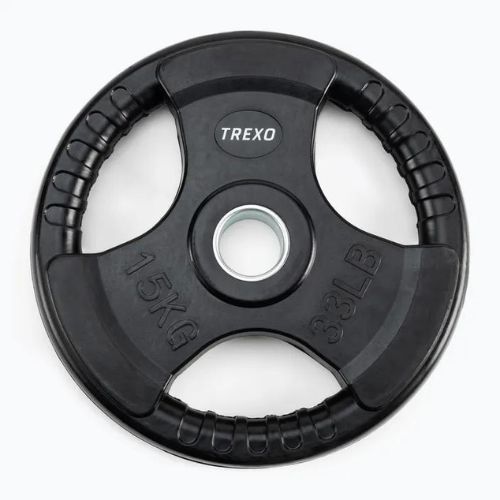 Pogumované litinové závaží XTREXO černé RW15 15 kg