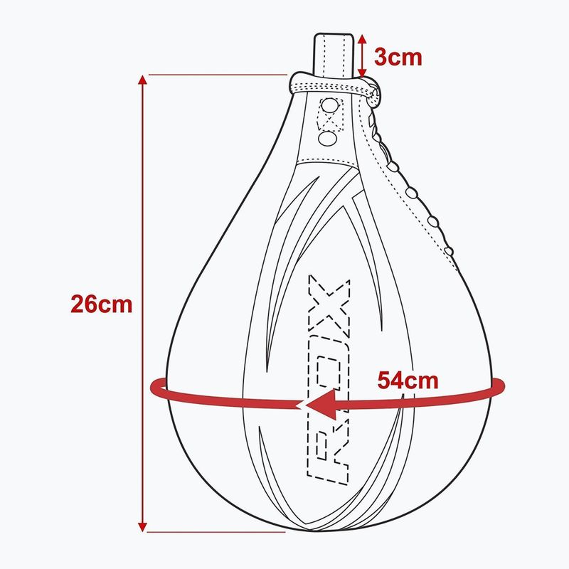 Boxerský perleťový míč RDX Speed Ball Leather Multi černo-žlutá 2SBL-S2YU 4