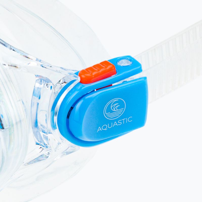 Dětský šnorchlovací set  AQUASTIC Maska + Ploutve + Šnorchl modrý MSFK-01SN 16