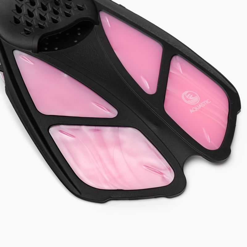Dětský šnorchlovací set  AQUASTIC Maska + Ploutve - Šnorchl růžový MSFK-01SR 6
