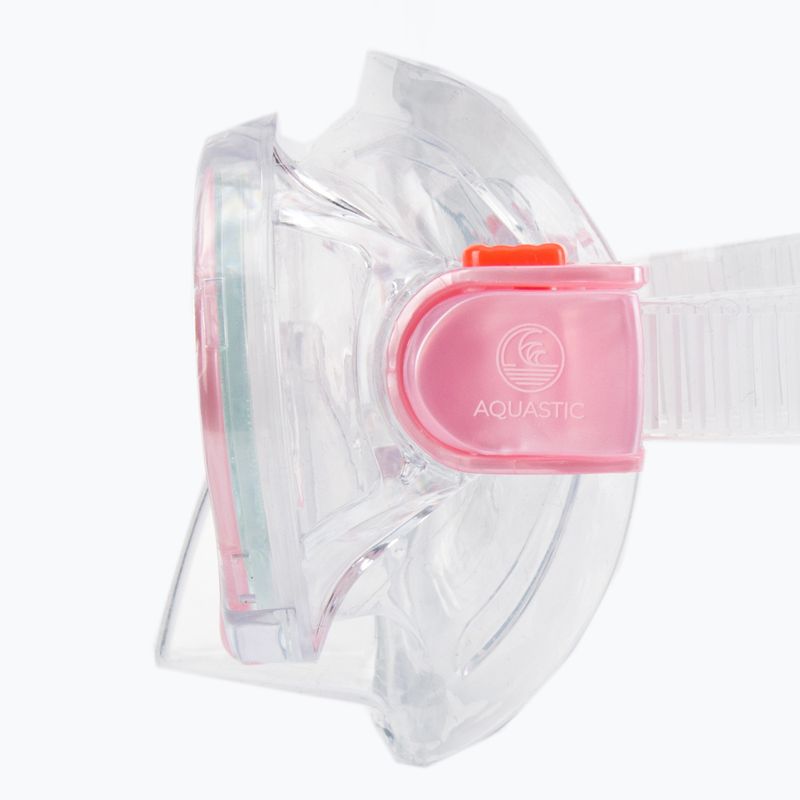 Dětský šnorchlovací set  AQUASTIC Maska + Ploutve - Šnorchl růžový MSFK-01SR 15