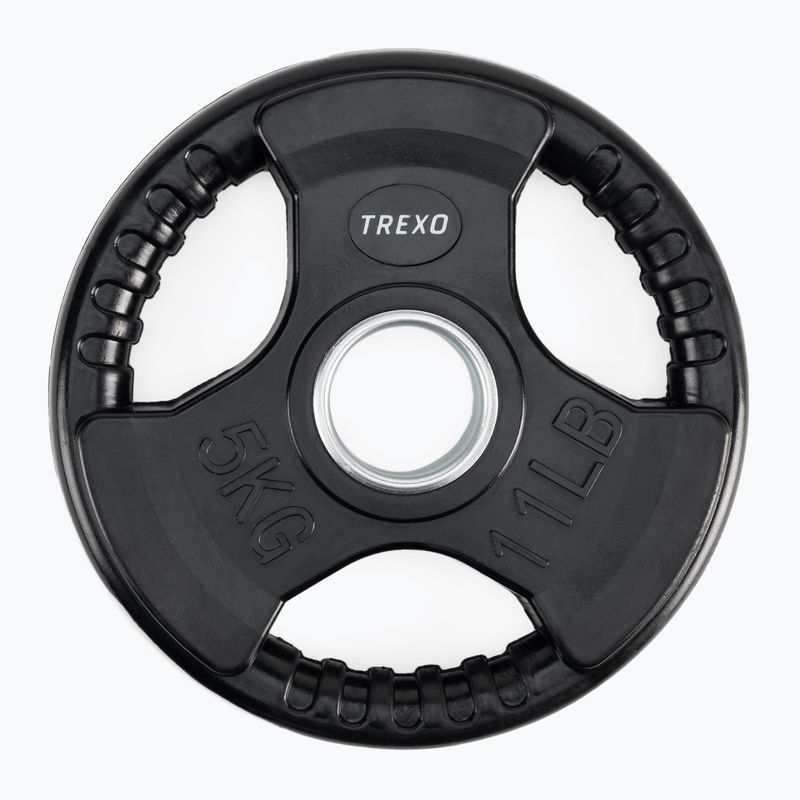 Pogumované litinové závaží XTREXO černé RW5 5 kg 3