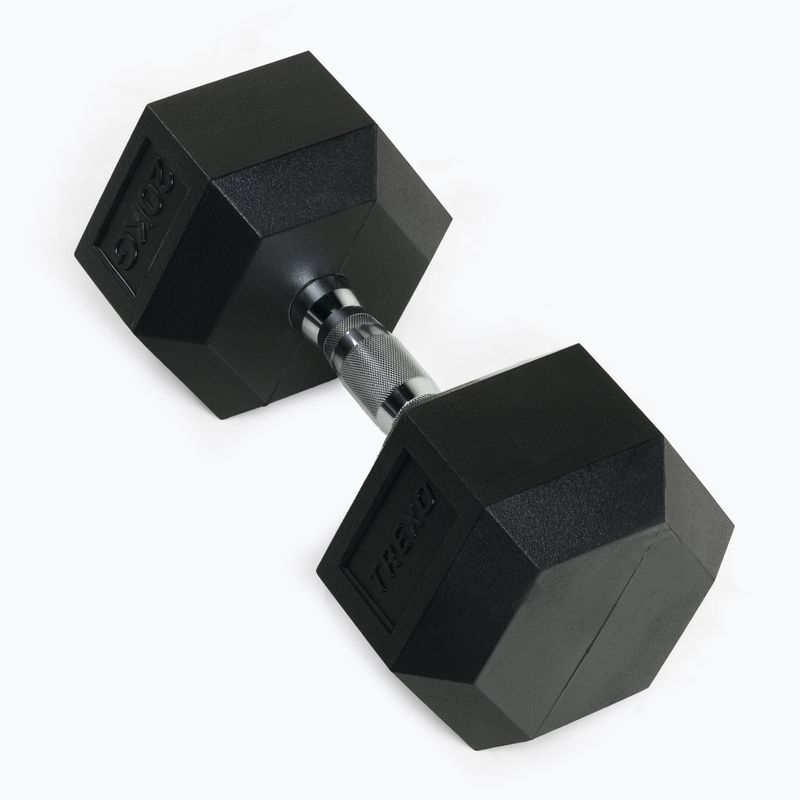 Pogumovaná činkaXTREXO Hex HXD200 20 kg 3
