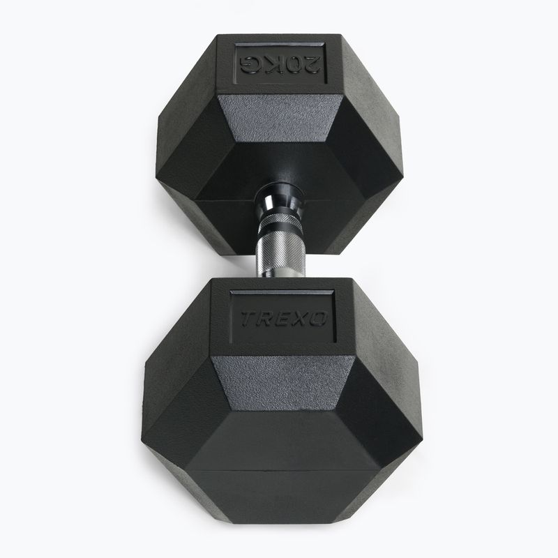 Pogumovaná činkaXTREXO Hex HXD200 20 kg 4
