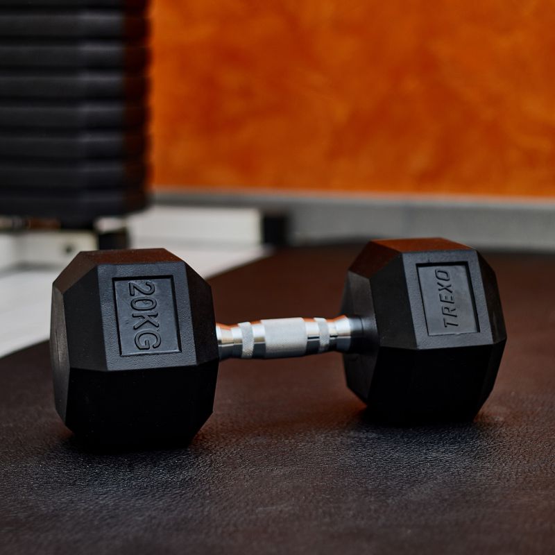 Pogumovaná činkaXTREXO Hex HXD200 20 kg 6