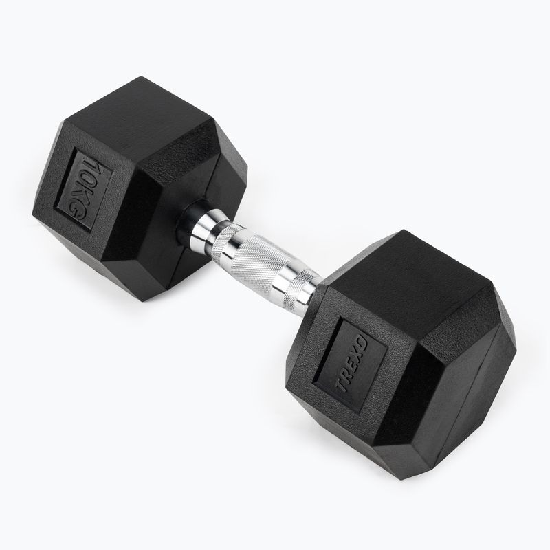 Pogumovaná činka XTREXO Hex HXD100 10 kg 3