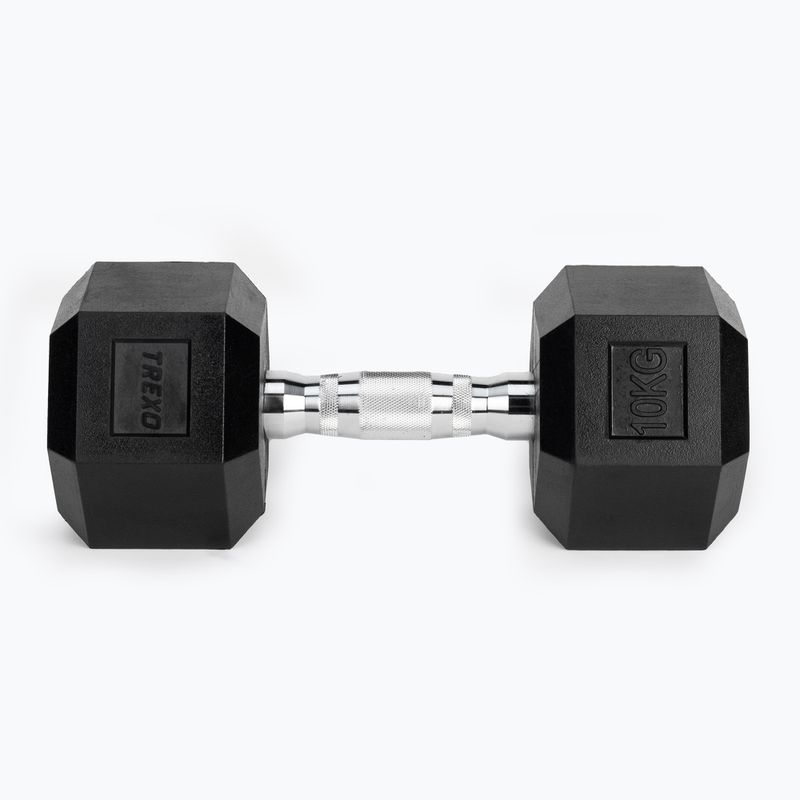 Pogumovaná činka XTREXO Hex HXD100 10 kg 5