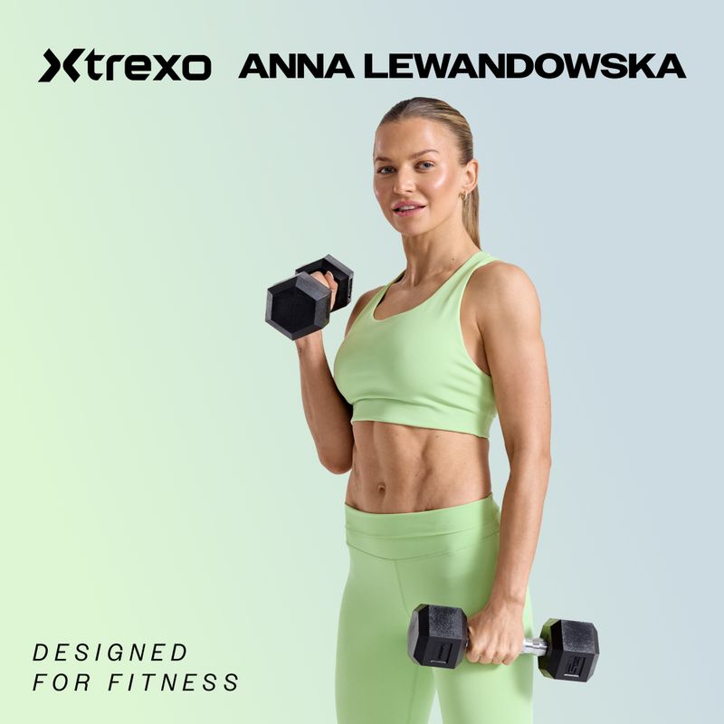 Pogumovaná činkaXTREXO Hex HXD200 20 kg 2