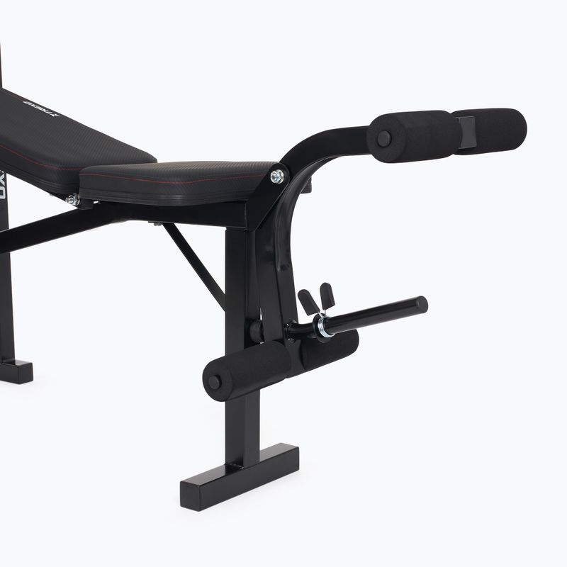 Posilovací lavice XTREXO BenchFit Lite se stojanem a činkou black 9