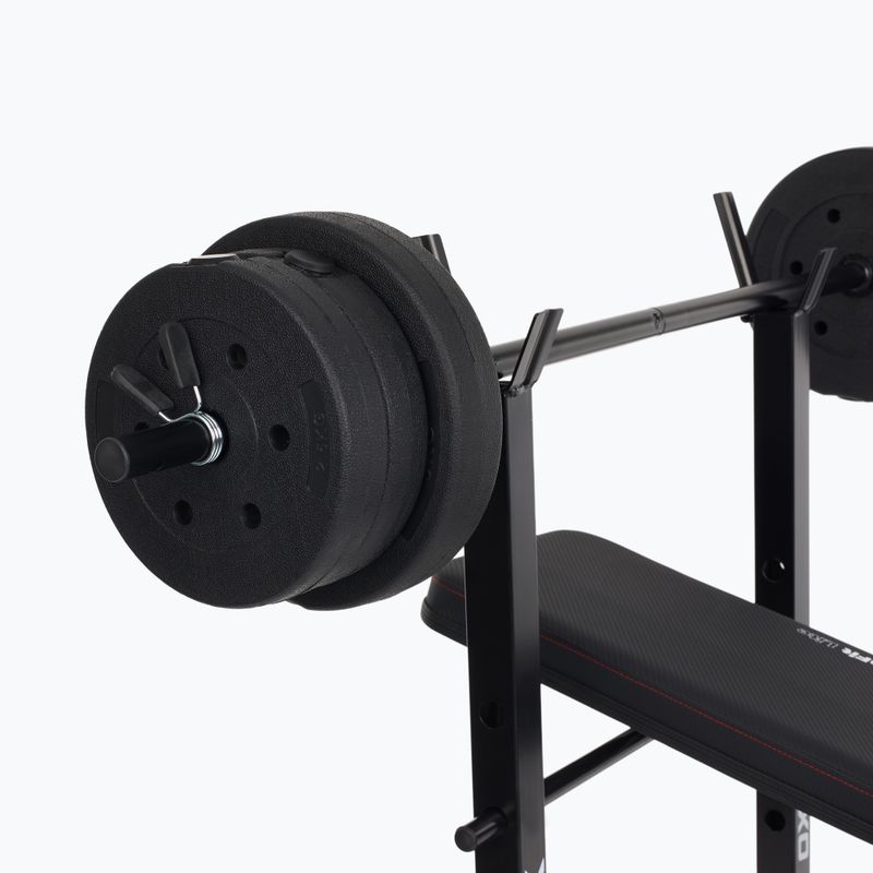 Posilovací lavice XTREXO BenchFit Lite se stojanem a činkou black 10