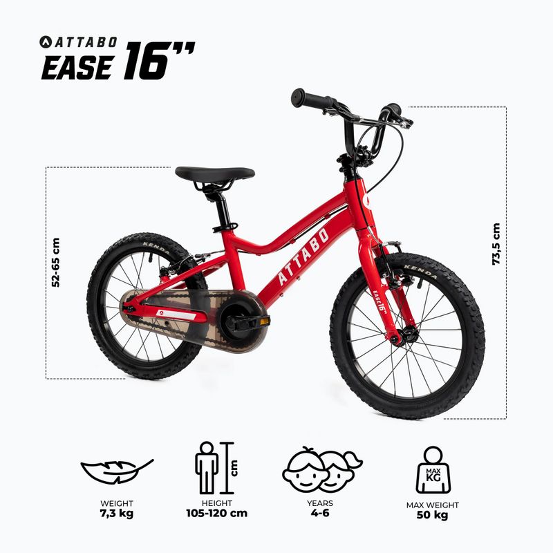 Dětské kolo ATTABO EASE 16" červené 2