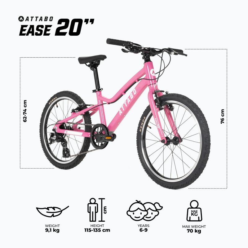 Dětské kolo ATTABO EASE 20" růžové 2