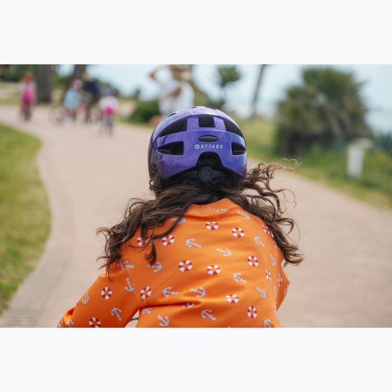 Dětská cyklistická přilba ATTABO K200 fialová 13