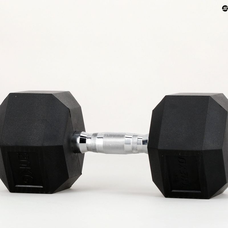 Pogumovaná činkaXTREXO Hex HXD200 20 kg 13