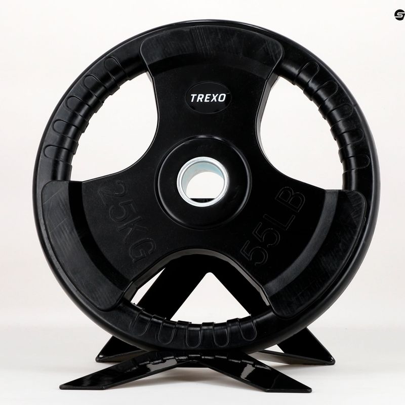 Pogumované litinové závaží XTREXO černé RW25 25 kg 8
