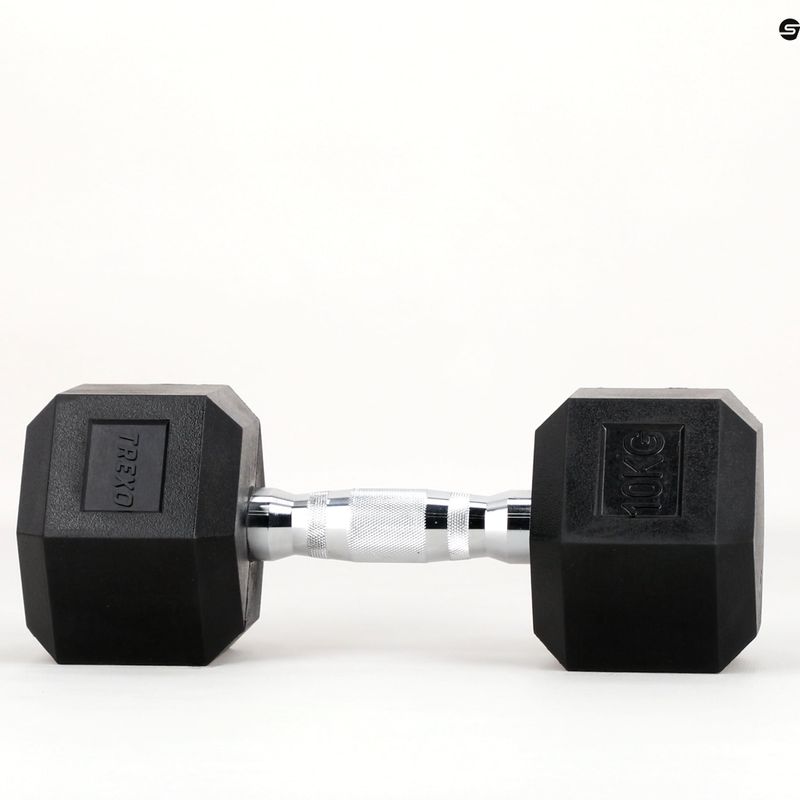 Pogumovaná činka XTREXO Hex HXD100 10 kg 10
