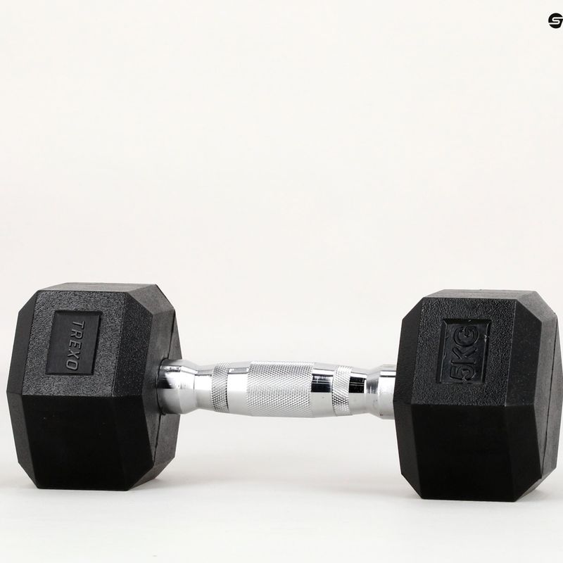 Pogumovaná činka XTREXO Hex HXD50 5 kg 12