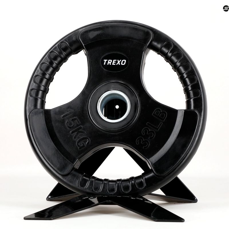 Pogumované litinové závaží XTREXO černé RW15 15 kg 8
