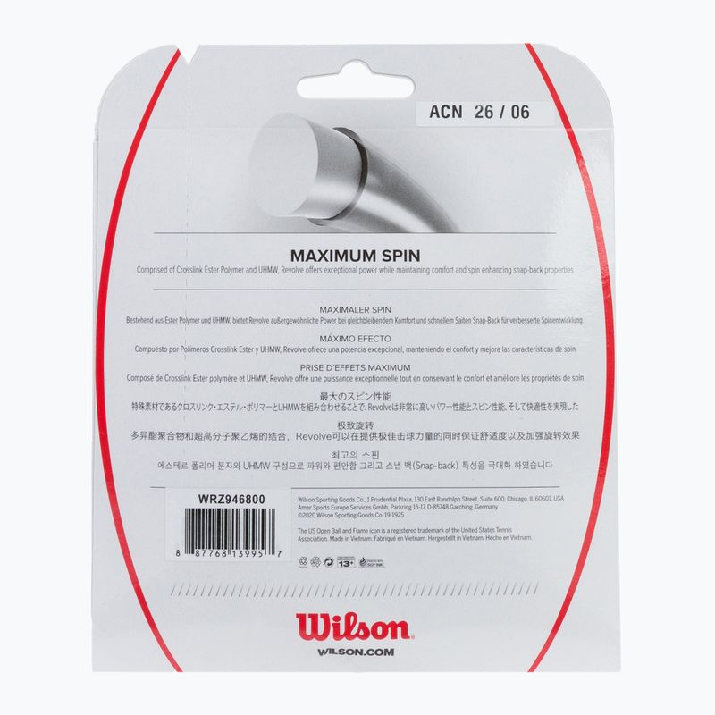Tenisové struny Wilson Revolve 16 černá WRZ946800+ 2